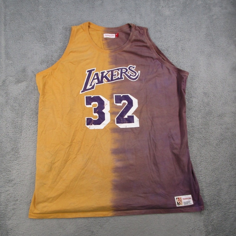 Mitchell & Ness Lakers Magic Johnson 32 Split Tank Top Mens 6XLB Yellow Purple
